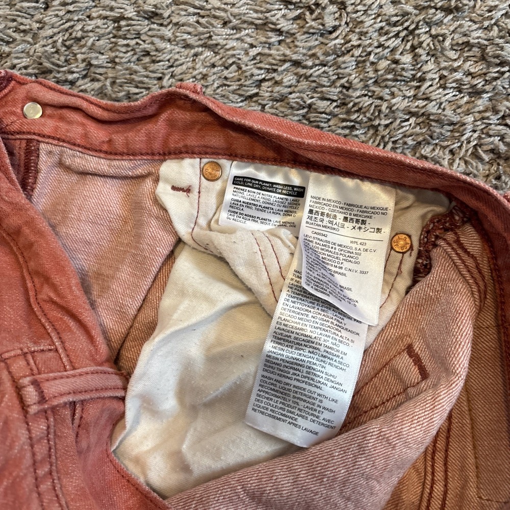 Levis 501 Original White Oak Cone Denim Jeans Mens 36x34 Coral Button Fly 34x32 - Picture 6 of 7